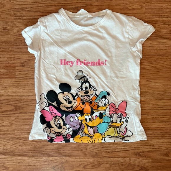 *RARE* Disney Classic T-Shirt Pink and White Short Sleeve Tee Girls Size 8-10 - Picture 1 of 7